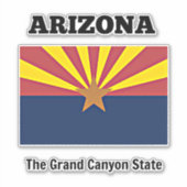 Flagge von Arizona mit Staat-Motto Aufkleber (Vorderseite)