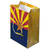 Flagge von Arizona Mittlere Geschenktüte (Vorderseite Schrägansicht)