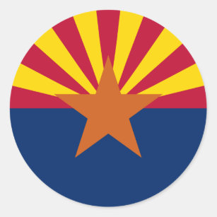 Flagge von Arizona Runder Aufkleber