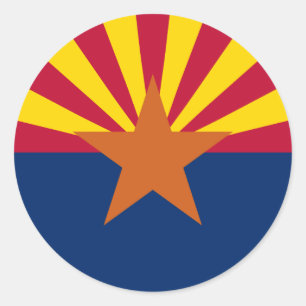 Flagge von Arizona Runder Aufkleber