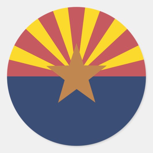 Flagge von Arizona Runder Aufkleber (Vorderseite)