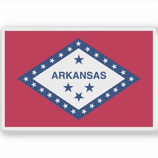 Flagge von Arkansas Aufkleber (Vorderseite)
