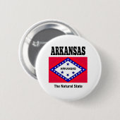 Flagge von Arkansas und Motto Button (Vorne & Hinten)