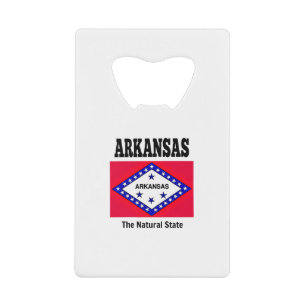 Flagge von Arkansas und Motto Geldbeutel Flaschenöffner