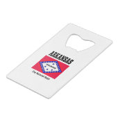 Flagge von Arkansas und Motto Geldbeutel Flaschenöffner (Vorderseite Schrägansicht)