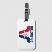 Flagge von Arlington, Texas Gepäckanhänger (Vorderseite Vertikal)