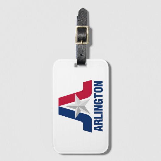 Flagge von Arlington, Texas Gepäckanhänger (Vorderseite Vertikal)