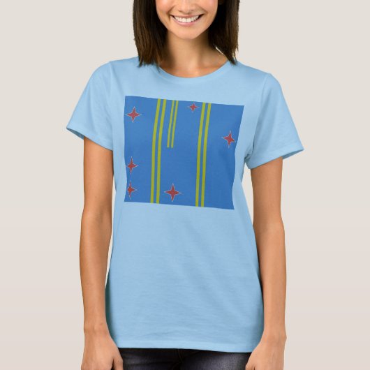 Flagge von Aruba 6 Sterne Shirt (Vorderseite)