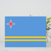 Flagge von Aruba Karte (Stehend Vorderseite)