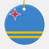 Flagge von Aruba Keramik Ornament (Hinten)