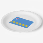 Flagge von Aruba Pappteller (Schrägansicht)