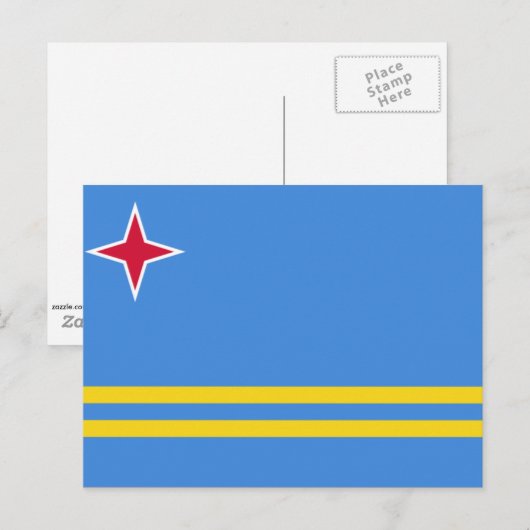 Flagge von Aruba Postkarte (Vorne/Hinten)