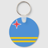 Flagge von Aruba Schlüsselanhänger (Rückseite)