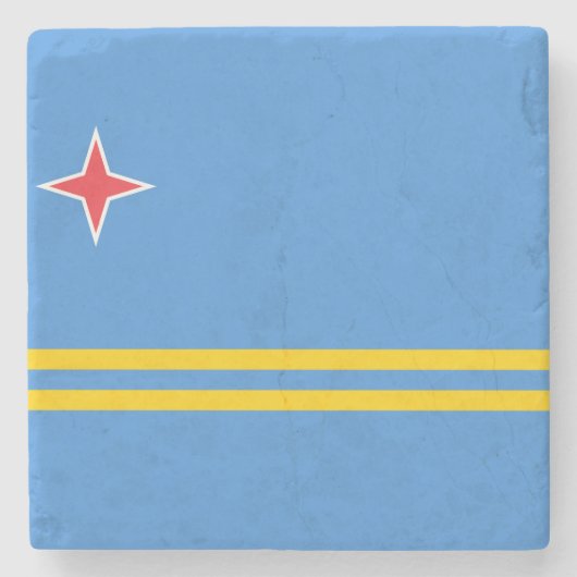 Flagge von Aruba Steinuntersetzer (Vorderseite)
