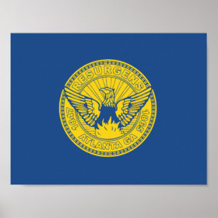 Flagge von Atlanta, Georgia Poster