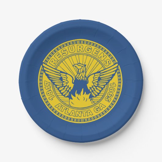Flagge von Atlanta, georgische Papiertafel Pappteller (Vorderseite)