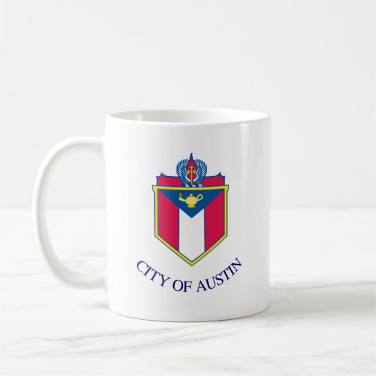Flagge von Austin, Texas Kaffeetasse (Links)