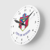 Flagge von Austin, Texas Runde Wanduhr (Winkel)
