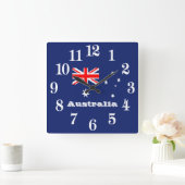 Flagge von Australien Quadratische Wanduhr (Zuhause)