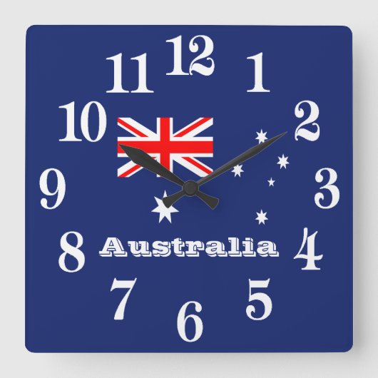 Flagge von Australien Quadratische Wanduhr (Vorderseite)