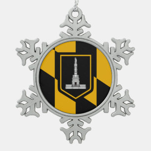 Flagge von Baltimore, Maryland Schneeflocken Zinn-Ornament