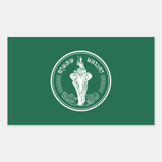 Flagge von Bangkok, Thailand Rechteckiger Aufkleber (Vorderseite)