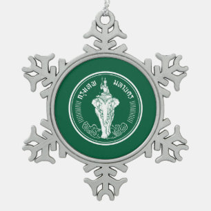 Flagge von Bangkok, Thailand Snowflake Pewter Chri Schneeflocken Zinn-Ornament