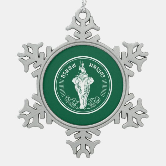 Flagge von Bangkok, Thailand Snowflake Pewter Chri Schneeflocken Zinn-Ornament (Vorderseite)