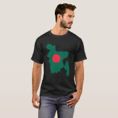 Flagge von Bangladesch auf der Karte T-Shirt (Vorne ganz)