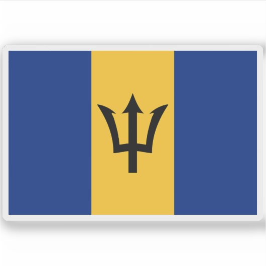 Flagge von Barbados Aufkleber (Vorderseite)