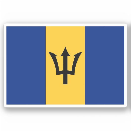 Flagge von Barbados Aufkleber (Vorderseite)