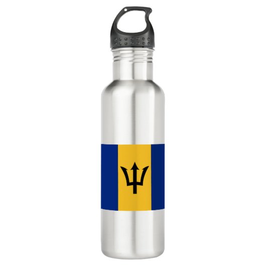 Flagge von Barbados Edelstahlflasche (Vorderseite)