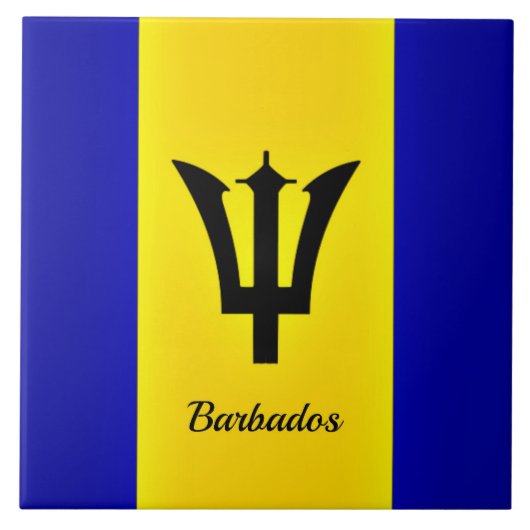 Flagge von Barbados Fliese (Vorderseite)