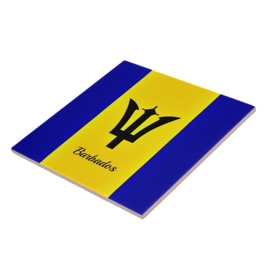 Flagge von Barbados Fliese (Seite)