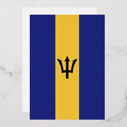 Flagge von Barbados Folieneinladung (Vorderseite/Rückseite)
