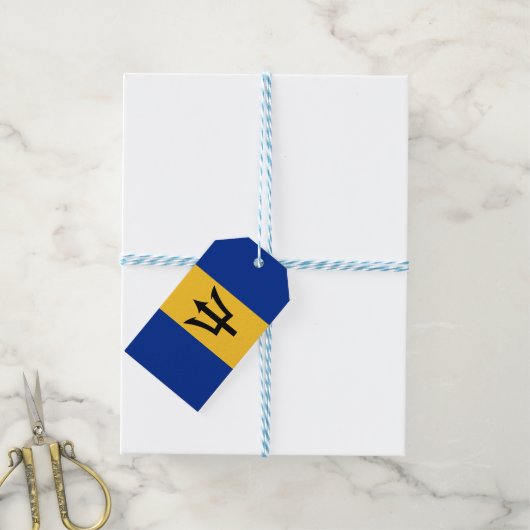 Flagge von Barbados Geschenkanhänger (Mit Garn)