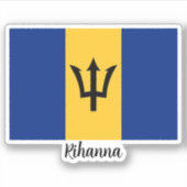 Flagge von Barbados, Ihr Name Aufkleber (Vorderseite)