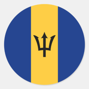 Flagge von Barbados Runder Aufkleber