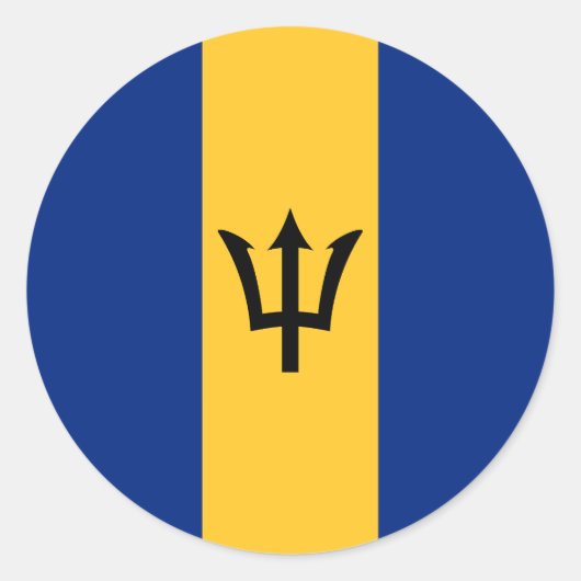 Flagge von Barbados Runder Aufkleber (Vorderseite)