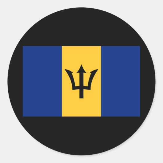 Flagge von Barbados Runder Aufkleber (Vorderseite)