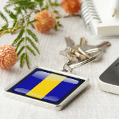 Flagge von Barbados Schlüsselanhänger (Seite)