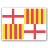 Flagge von Barcelona Aufkleber (Vorderseite)