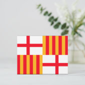 Flagge von Barcelona Postkarte (Stehend Vorderseite)