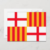 Flagge von Barcelona Postkarte (Vorne/Hinten)