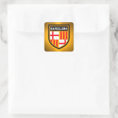 Flagge von Barcelona Quadratischer Aufkleber (Tasche)
