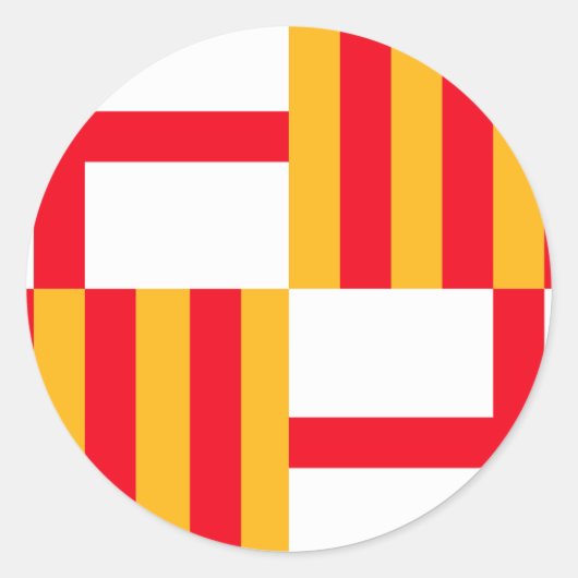 Flagge von Barcelona Runder Aufkleber (Vorderseite)
