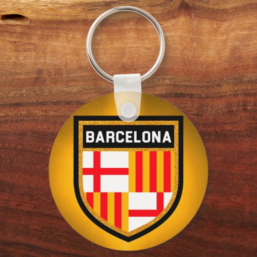 Flagge von Barcelona Schlüsselanhänger (Vorderseite)