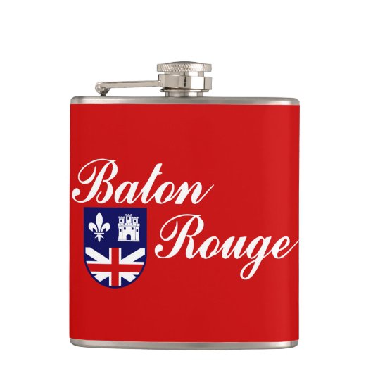 Flagge von Baton Rouge, Louisiana Hip Flask Flachmann (Vorderseite)