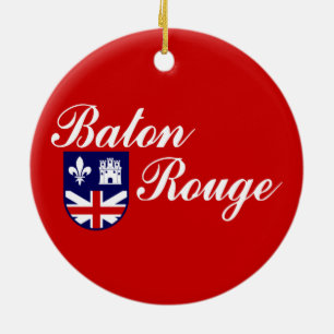 Flagge von Baton Rouge (Louisiana) Keramik Ornament