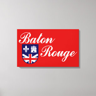 Flagge von Baton Rouge (Louisiana) Leinwanddruck